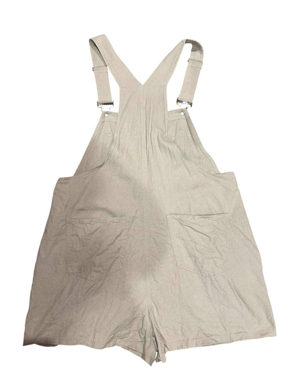 WeWoreWhat Light Beige Short Linen Overalls - Women Size Medium EUC - Picture 6 of 9